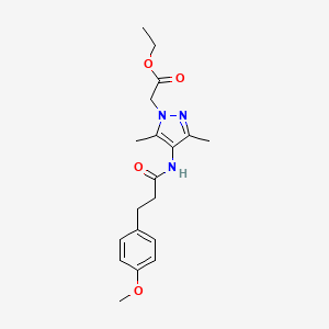 molecular formula C19H25N3O4 B6121403 ethyl (4-{[3-(4-methoxyphenyl)propanoyl]amino}-3,5-dimethyl-1H-pyrazol-1-yl)acetate 