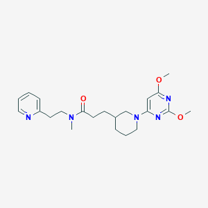 molecular formula C22H31N5O3 B6121412 3-[1-(2,6-dimethoxy-4-pyrimidinyl)-3-piperidinyl]-N-methyl-N-[2-(2-pyridinyl)ethyl]propanamide 