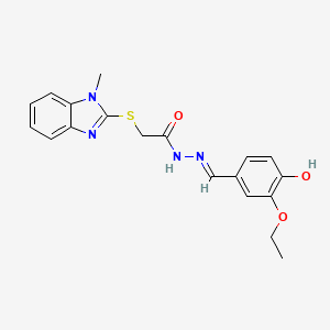molecular formula C19H20N4O3S B6121432 N'-(3-ethoxy-4-hydroxybenzylidene)-2-[(1-methyl-1H-benzimidazol-2-yl)thio]acetohydrazide 