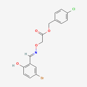 molecular formula C16H13BrClNO4 B6121447 4-chlorobenzyl {[(5-bromo-2-hydroxybenzylidene)amino]oxy}acetate 