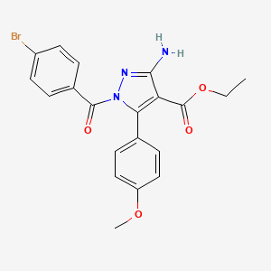 molecular formula C20H18BrN3O4 B6121453 ethyl 3-amino-1-(4-bromobenzoyl)-5-(4-methoxyphenyl)-1H-pyrazole-4-carboxylate 