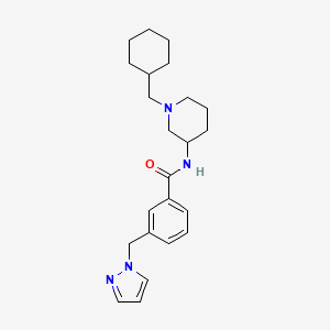 molecular formula C23H32N4O B6121473 N-[1-(cyclohexylmethyl)-3-piperidinyl]-3-(1H-pyrazol-1-ylmethyl)benzamide 