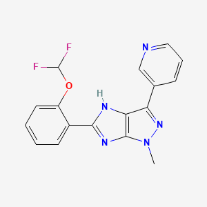 molecular formula C17H13F2N5O B6121498 5-[2-(difluoromethoxy)phenyl]-1-methyl-3-pyridin-3-yl-1,4-dihydroimidazo[4,5-c]pyrazole 