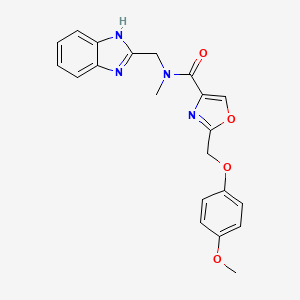 molecular formula C21H20N4O4 B6121503 N-(1H-benzimidazol-2-ylmethyl)-2-[(4-methoxyphenoxy)methyl]-N-methyl-1,3-oxazole-4-carboxamide 