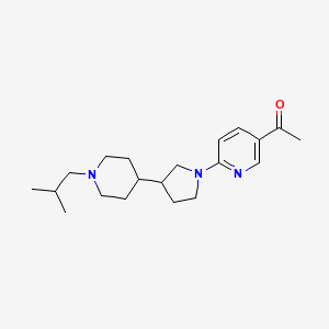 molecular formula C20H31N3O B6121508 1-{6-[3-(1-isobutyl-4-piperidinyl)-1-pyrrolidinyl]-3-pyridinyl}ethanone 