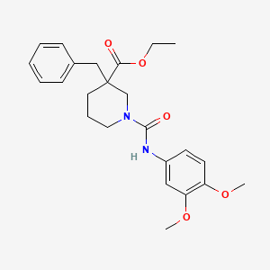 molecular formula C24H30N2O5 B6121509 ethyl 3-benzyl-1-{[(3,4-dimethoxyphenyl)amino]carbonyl}-3-piperidinecarboxylate 