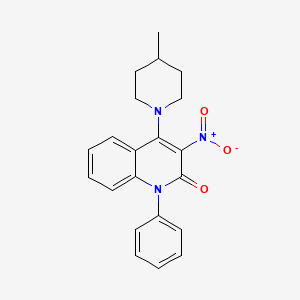 molecular formula C21H21N3O3 B6121513 4-(4-methyl-1-piperidinyl)-3-nitro-1-phenyl-2(1H)-quinolinone 
