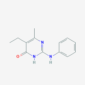 molecular formula C13H15N3O B6121520 2-anilino-5-ethyl-6-methyl-4(3H)-pyrimidinone 