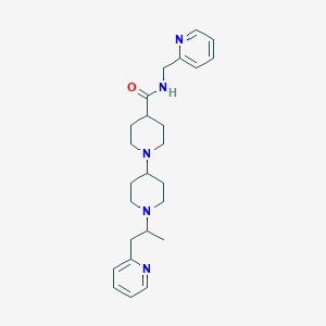 molecular formula C25H35N5O B6121523 1'-[1-methyl-2-(2-pyridinyl)ethyl]-N-(2-pyridinylmethyl)-1,4'-bipiperidine-4-carboxamide 