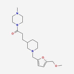 molecular formula C20H33N3O3 B6121533 1-[3-(1-{[5-(methoxymethyl)-2-furyl]methyl}-3-piperidinyl)propanoyl]-4-methylpiperazine 