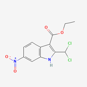 molecular formula C12H10Cl2N2O4 B6121550 ethyl 2-(dichloromethyl)-6-nitro-1H-indole-3-carboxylate 