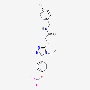 molecular formula C20H19ClF2N4O2S B6121573 N-(4-chlorobenzyl)-2-({5-[4-(difluoromethoxy)phenyl]-4-ethyl-4H-1,2,4-triazol-3-yl}thio)acetamide 