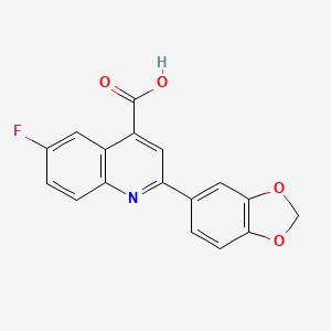 molecular formula C17H10FNO4 B6121576 2-(1,3-benzodioxol-5-yl)-6-fluoro-4-quinolinecarboxylic acid 