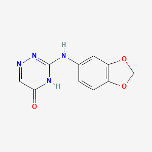 molecular formula C10H8N4O3 B6121582 3-(1,3-benzodioxol-5-ylamino)-1,2,4-triazin-5(4H)-one 