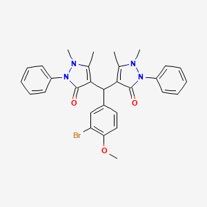 molecular formula C30H29BrN4O3 B6121617 4,4'-[(3-bromo-4-methoxyphenyl)methylene]bis(1,5-dimethyl-2-phenyl-1,2-dihydro-3H-pyrazol-3-one) 