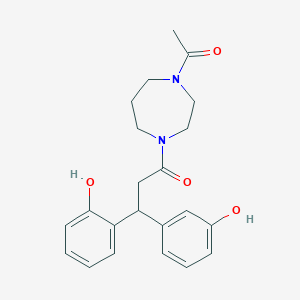molecular formula C22H26N2O4 B6121643 2-[3-(4-acetyl-1,4-diazepan-1-yl)-1-(3-hydroxyphenyl)-3-oxopropyl]phenol 
