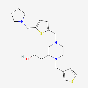 molecular formula C21H31N3OS2 B6121654 2-[4-{[5-(1-pyrrolidinylmethyl)-2-thienyl]methyl}-1-(3-thienylmethyl)-2-piperazinyl]ethanol 