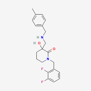 molecular formula C21H24F2N2O2 B6121668 1-(2,3-difluorobenzyl)-3-hydroxy-3-{[(4-methylbenzyl)amino]methyl}-2-piperidinone 