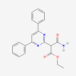 molecular formula C21H19N3O3 B6121671 ethyl 3-amino-2-(4,6-diphenyl-2-pyrimidinyl)-3-oxopropanoate 