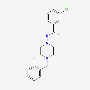 4-(2-chlorobenzyl)-N-(3-chlorobenzylidene)-1-piperazinamine