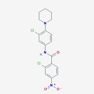 molecular formula C18H17Cl2N3O3 B6121690 2-chloro-N-[3-chloro-4-(1-piperidinyl)phenyl]-4-nitrobenzamide 