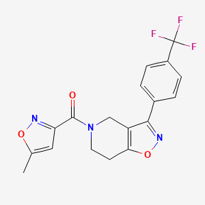 molecular formula C18H14F3N3O3 B6121701 5-[(5-methyl-3-isoxazolyl)carbonyl]-3-[4-(trifluoromethyl)phenyl]-4,5,6,7-tetrahydroisoxazolo[4,5-c]pyridine 
