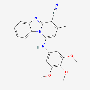 molecular formula C22H20N4O3 B6121711 3-methyl-1-[(3,4,5-trimethoxyphenyl)amino]pyrido[1,2-a]benzimidazole-4-carbonitrile 