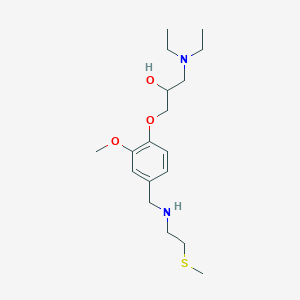 molecular formula C18H32N2O3S B6121713 1-(diethylamino)-3-[2-methoxy-4-({[2-(methylthio)ethyl]amino}methyl)phenoxy]-2-propanol 