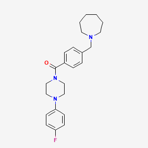 molecular formula C24H30FN3O B6121739 1-(4-{[4-(4-fluorophenyl)-1-piperazinyl]carbonyl}benzyl)azepane 