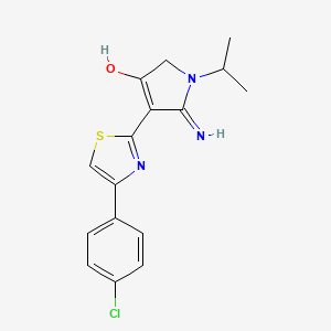 molecular formula C16H16ClN3OS B6121750 5-amino-4-[4-(4-chlorophenyl)-1,3-thiazol-2-yl]-1-isopropyl-1,2-dihydro-3H-pyrrol-3-one 