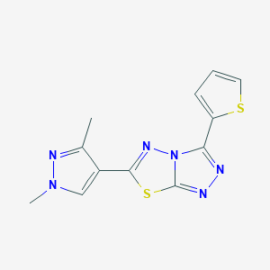 molecular formula C12H10N6S2 B6121763 6-(1,3-dimethyl-1H-pyrazol-4-yl)-3-(2-thienyl)[1,2,4]triazolo[3,4-b][1,3,4]thiadiazole 
