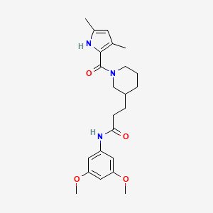 molecular formula C23H31N3O4 B6121769 N-(3,5-dimethoxyphenyl)-3-{1-[(3,5-dimethyl-1H-pyrrol-2-yl)carbonyl]-3-piperidinyl}propanamide 
