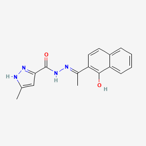 molecular formula C17H16N4O2 B6121775 N'-[1-(1-hydroxy-2-naphthyl)ethylidene]-3-methyl-1H-pyrazole-5-carbohydrazide 