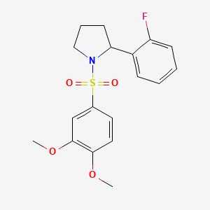 molecular formula C18H20FNO4S B6121789 1-[(3,4-dimethoxyphenyl)sulfonyl]-2-(2-fluorophenyl)pyrrolidine 