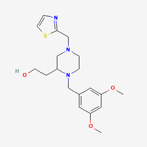molecular formula C19H27N3O3S B6121816 2-[1-(3,5-dimethoxybenzyl)-4-(1,3-thiazol-2-ylmethyl)-2-piperazinyl]ethanol 