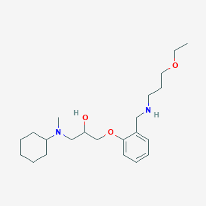 molecular formula C22H38N2O3 B6121820 1-[cyclohexyl(methyl)amino]-3-(2-{[(3-ethoxypropyl)amino]methyl}phenoxy)-2-propanol 