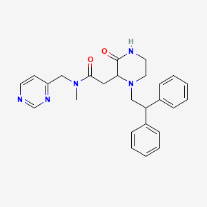 molecular formula C26H29N5O2 B6121827 2-[1-(2,2-diphenylethyl)-3-oxo-2-piperazinyl]-N-methyl-N-(4-pyrimidinylmethyl)acetamide 