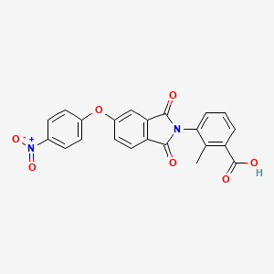molecular formula C22H14N2O7 B6121833 2-methyl-3-[5-(4-nitrophenoxy)-1,3-dioxo-1,3-dihydro-2H-isoindol-2-yl]benzoic acid 