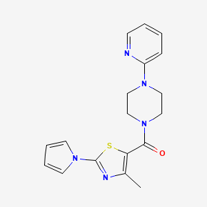 molecular formula C18H19N5OS B6121835 1-{[4-methyl-2-(1H-pyrrol-1-yl)-1,3-thiazol-5-yl]carbonyl}-4-(2-pyridinyl)piperazine 