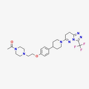 B612185 1-(4-(2-(4-(1-(3-(Trifluoromethyl)-7,8-dihydro-[1,2,4]triazolo[4,3-b]pyridazin-6-yl)piperidin-4-yl)phenoxy)ethyl)piperazin-1-yl)ethanone CAS No. 1240299-33-5