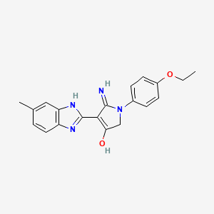 molecular formula C20H20N4O2 B6121862 5-amino-1-(4-ethoxyphenyl)-4-(6-methyl-1H-benzimidazol-2-yl)-1,2-dihydro-3H-pyrrol-3-one 