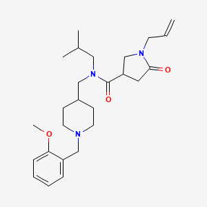 molecular formula C26H39N3O3 B6121863 1-allyl-N-isobutyl-N-{[1-(2-methoxybenzyl)-4-piperidinyl]methyl}-5-oxo-3-pyrrolidinecarboxamide 