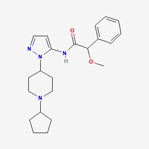 molecular formula C22H30N4O2 B6121892 N-[1-(1-cyclopentyl-4-piperidinyl)-1H-pyrazol-5-yl]-2-methoxy-2-phenylacetamide 