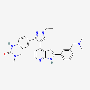 3-(4-(4-(2-(3-((dimethylamino)methyl)phenyl)-1H-pyrrolo[2,3-b]pyridin-4-yl)-1-ethyl-1H-pyrazol-3-yl)phenyl)-1,1-dimethylurea