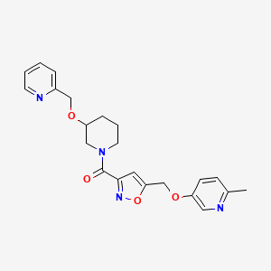 molecular formula C22H24N4O4 B6121902 2-methyl-5-[(3-{[3-(2-pyridinylmethoxy)-1-piperidinyl]carbonyl}-5-isoxazolyl)methoxy]pyridine 