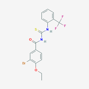 molecular formula C17H14BrF3N2O2S B6121909 3-bromo-4-ethoxy-N-({[2-(trifluoromethyl)phenyl]amino}carbonothioyl)benzamide 