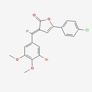 molecular formula C19H14BrClO4 B6121912 3-(3-bromo-4,5-dimethoxybenzylidene)-5-(4-chlorophenyl)-2(3H)-furanone 