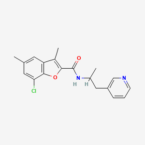 molecular formula C19H19ClN2O2 B6121931 7-chloro-3,5-dimethyl-N-[1-methyl-2-(3-pyridinyl)ethyl]-1-benzofuran-2-carboxamide 