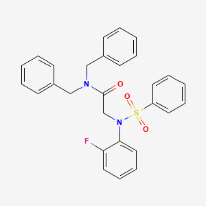 molecular formula C28H25FN2O3S B6121944 N~1~,N~1~-dibenzyl-N~2~-(2-fluorophenyl)-N~2~-(phenylsulfonyl)glycinamide 
