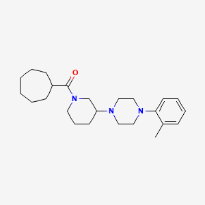 molecular formula C24H37N3O B6121946 1-[1-(cycloheptylcarbonyl)-3-piperidinyl]-4-(2-methylphenyl)piperazine 